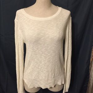 14th and Union Size Large Cream Open Back Sweater